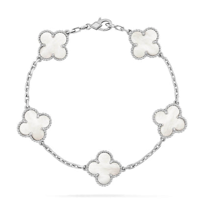 [Luna Brilliance]CLOVER SILVER MOP 5 MOTIF BRACELET
