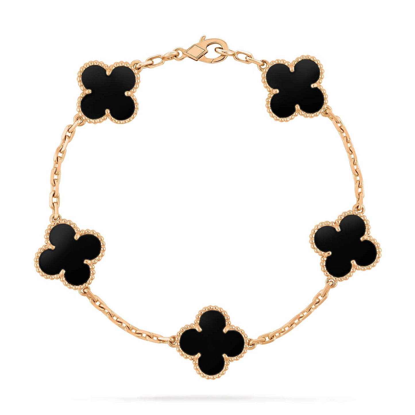 [Luna Brilliance]CLOVER  5 MOTIFS BLACK ONYX BRACELET