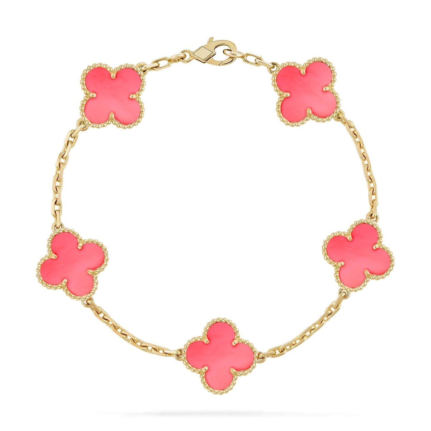 [Luna Brilliance]CLOVER 5 PINK MOP BRACELET