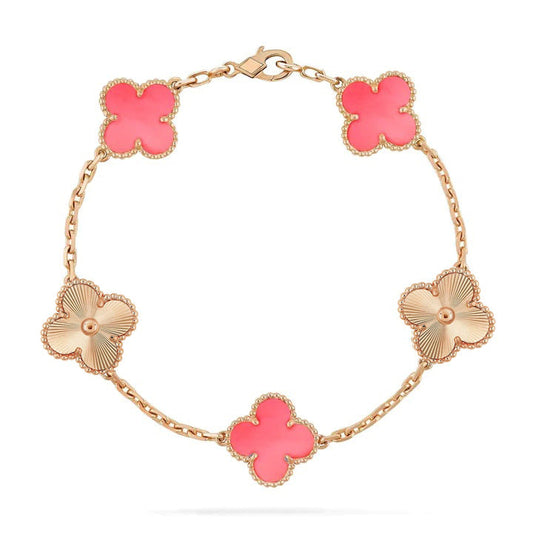 [Luna Brilliance]CLOVER BRACELET 5 MOTIF PINK AND PINK GOLD