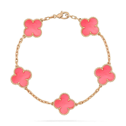 [Luna Brilliance]CLOVER 5 PINK MOP BRACELET