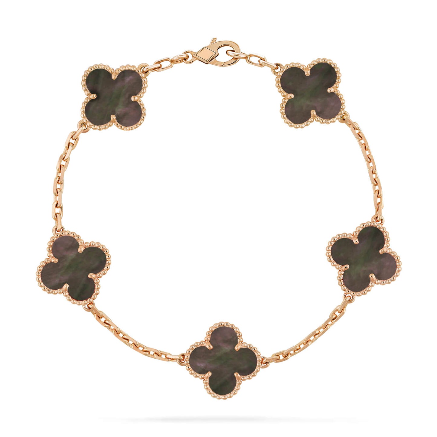 [Luna Brilliance]CLOVER 5 MOTIF GRAY MOP  BRACELET