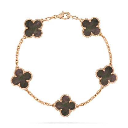 [Luna Brilliance]CLOVER 5 MOTIF GRAY MOP  BRACELET