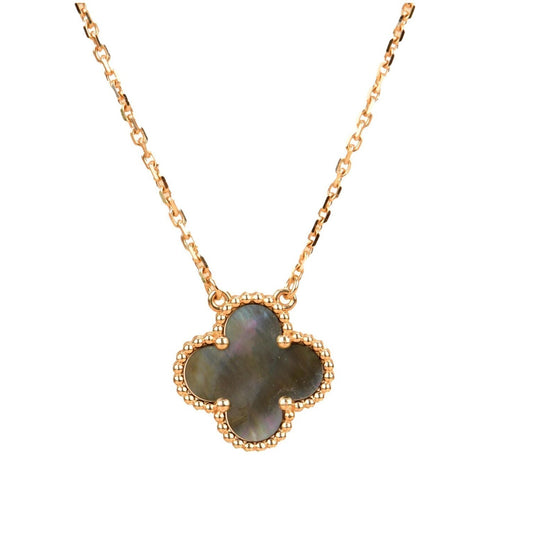 [Luna Brilliance]CLOVER 15MM  GRAY MOTHER OF PEARL NECKLACE