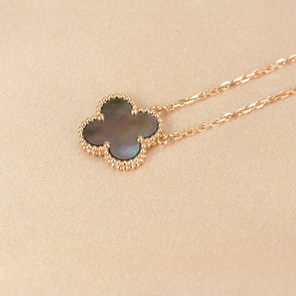 [Luna Brilliance]CLOVER 15MM  GRAY MOTHER OF PEARL NECKLACE