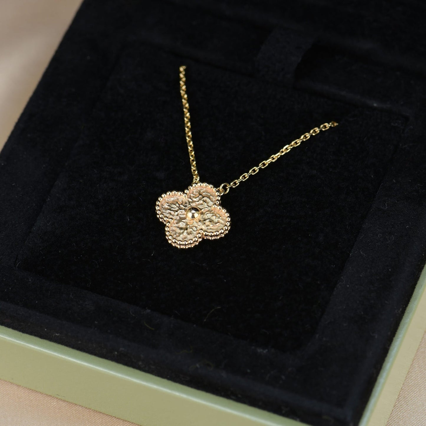 [Luna Brilliance]CLOVER 15MM  BRONZING NECKLACE