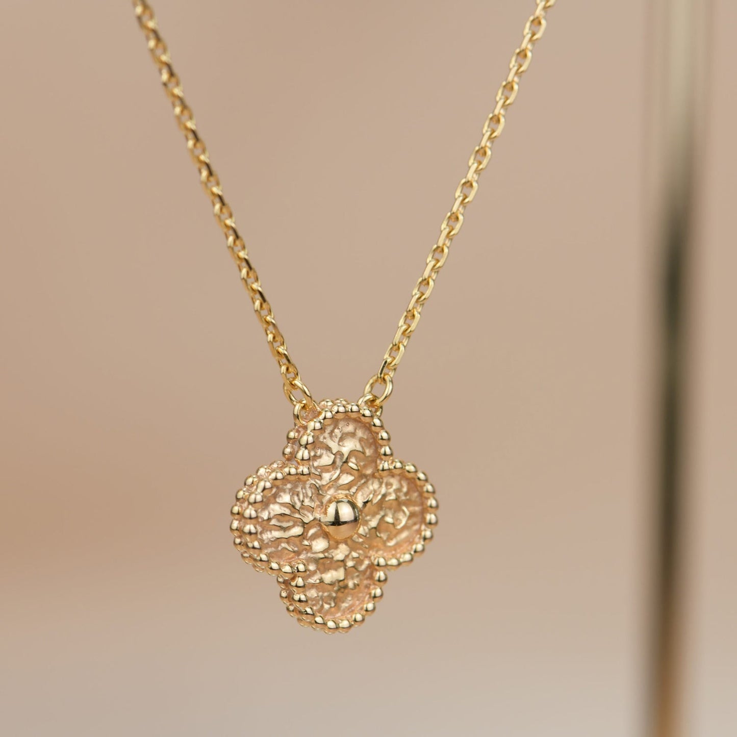 [Luna Brilliance]CLOVER 15MM  BRONZING NECKLACE