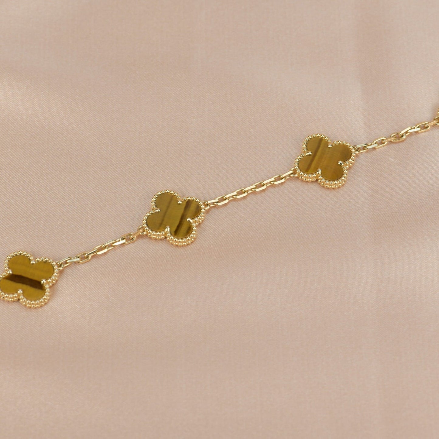 [Luna Brilliance]CLOVER  5 MOTIFS TIGER EYE BRACELET