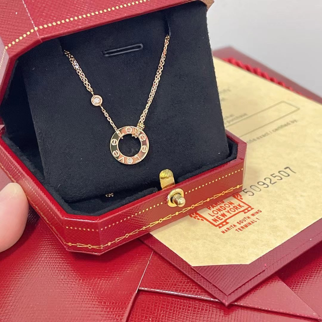 [Luna Brilliance]LOVE NECKLACE 16MM 2 DIAMONDS