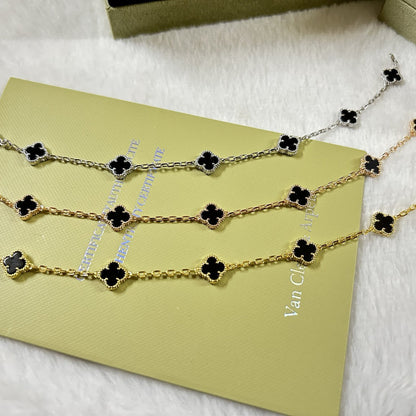 [Luna Brilliance]CLOVER 6 MOTIF  ONYXS BRACELET