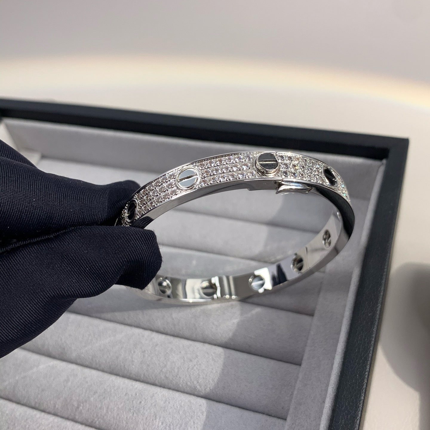 [Luna Brilliance]LOVE BRACELET 6.1MM DIAMOND-PAVED CERAMIC