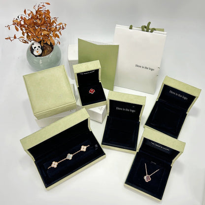 [Luna Brilliance]THICK GOLD-PLATED CUSTOM SIZE EDITION CLOVER SILVER BRACELET COLLECTION,5 MOTIFS