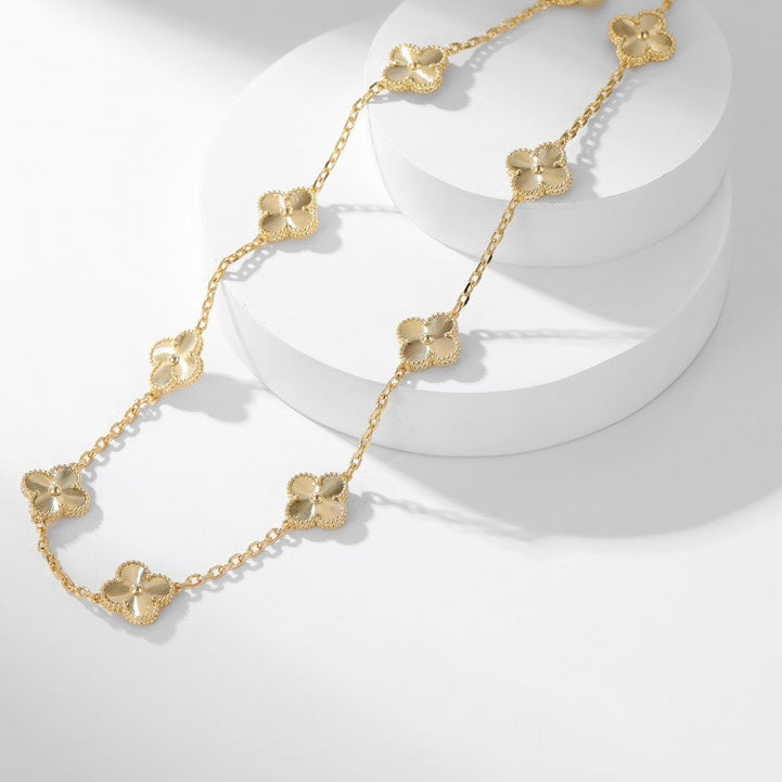 [Luna Brilliance]CLOVER 10 MOTIFS LASER NECKLACE