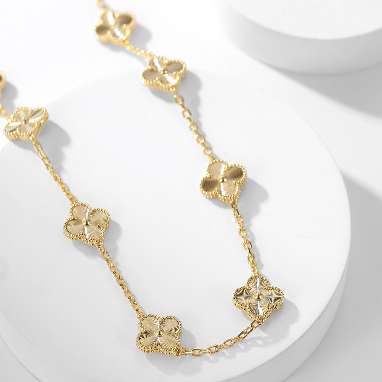 [Luna Brilliance]CLOVER 10 MOTIFS LASER NECKLACE