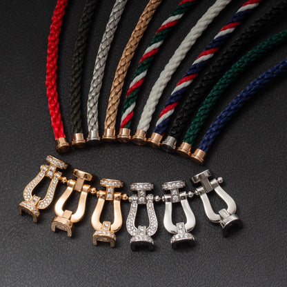 [Luna Brilliance]FORCE LARGE HORSESHOE HALF DIAMOND BRACELET GOLD