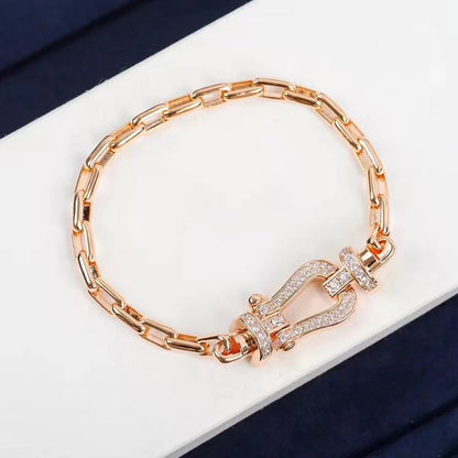 [Luna Brilliance]FORCE LARGE HORSESHOE CLASP  METAL BRACELET