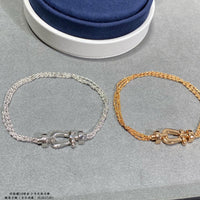 [Luna Brilliance]FORCE SMALL HORSESHOE  DIAMOND CHAIN ROPE BRACELET
