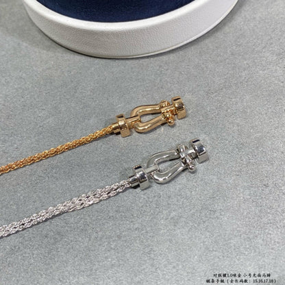 [Luna Brilliance]FORCE SMALL HORSESHOE  DIAMOND CHAIN ROPE BRACELET