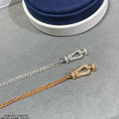 [Luna Brilliance]FORCE SMALL HORSESHOE  DIAMOND CHAIN ROPE BRACELET