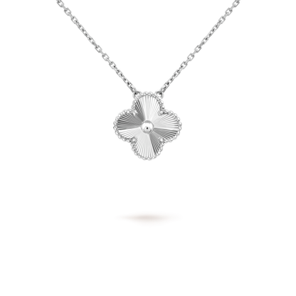 [Luna Brilliance]CLOVER 15MM LASER NECKLACE SILVER