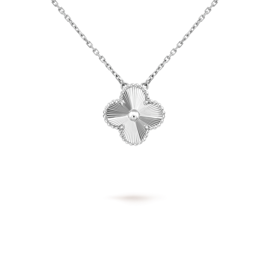 [Luna Brilliance]CLOVER 15MM LASER NECKLACE SILVER