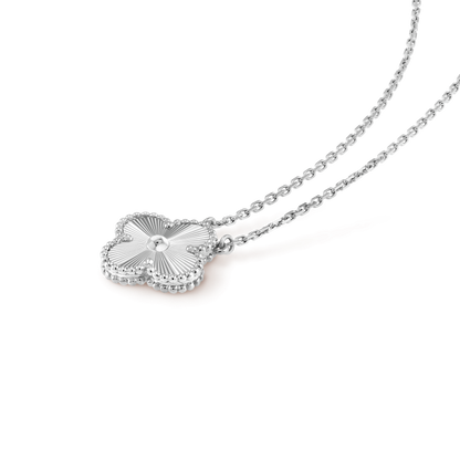 [Luna Brilliance]CLOVER 15MM LASER NECKLACE SILVER