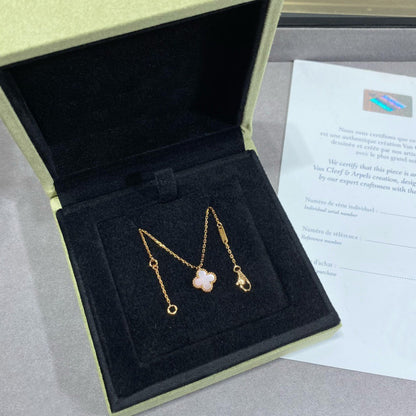 [Luna Brilliance]CLOVER 15MM PINK MOTHER-OF-PEARL SINGLE FLOWER NECKLACE