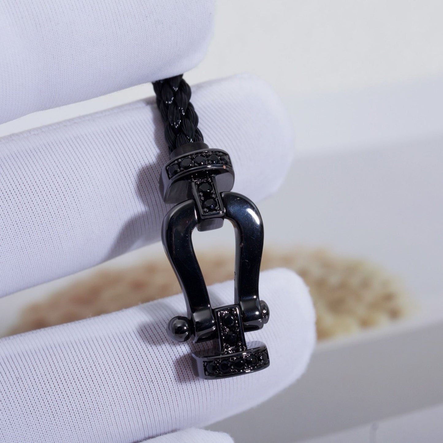 [Luna Brilliance]FORCE LARGE SERIES HORSESHOE BLACK SAMURAI BRACELET