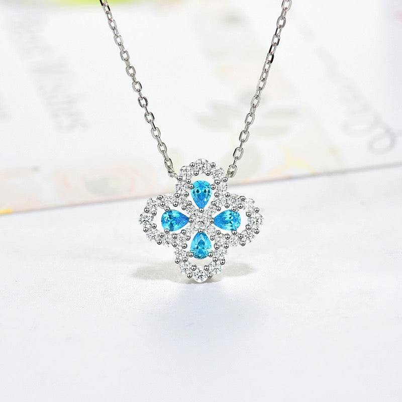 [Luna Brilliance]LOOP NECKLACE FULL MOTIF DIAMOND 16MM MULTIPLE COLORS