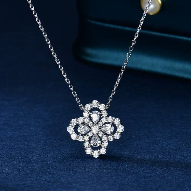 [Luna Brilliance]LOOP NECKLACE FULL MOTIF DIAMOND 16MM MULTIPLE COLORS