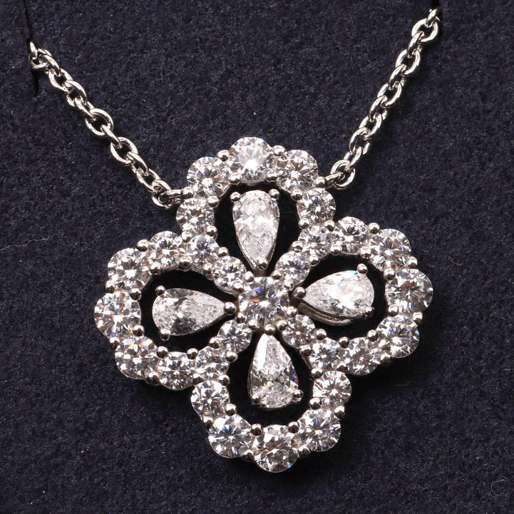 [Luna Brilliance]LOOP NECKLACE FULL MOTIF DIAMOND 16MM MULTIPLE COLORS