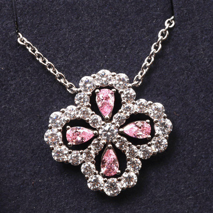[Luna Brilliance]LOOP NECKLACE FULL MOTIF DIAMOND 16MM MULTIPLE COLORS