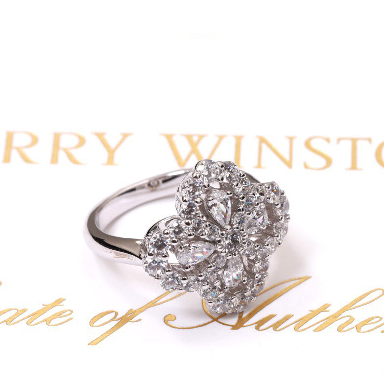 [Luna Brilliance]LOOP RING FULL MOTIF DIAMOND 16MM SILVE