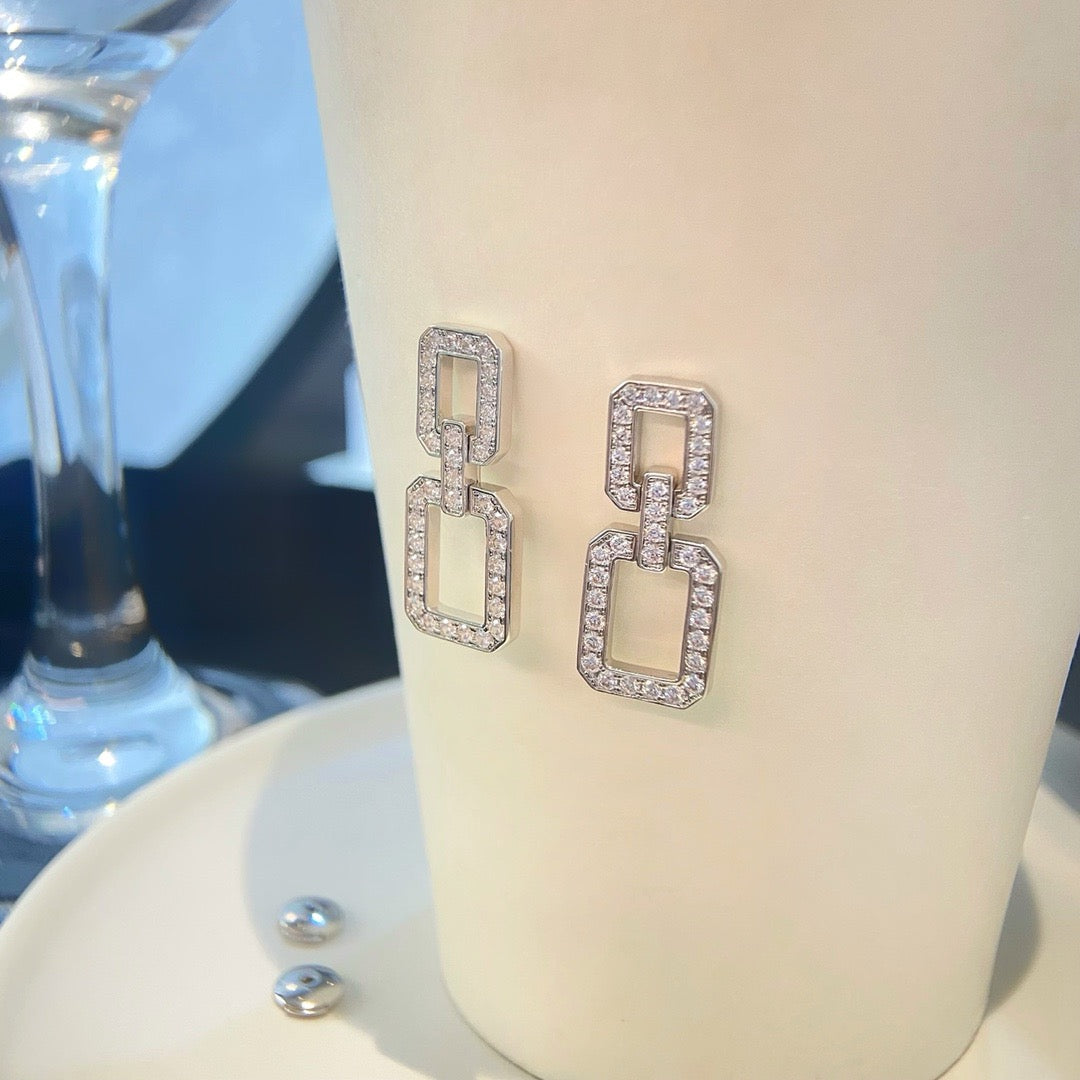 [Luna Brilliance]LINKS MEDIUM EARRINGS DIAMOND