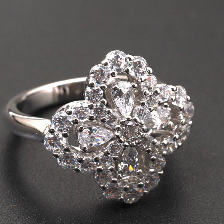 [Luna Brilliance]LOOP RING FULL MOTIF DIAMOND 16MM SILVE