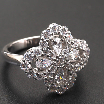 [Luna Brilliance]LOOP RING FULL MOTIF DIAMOND 16MM SILVE