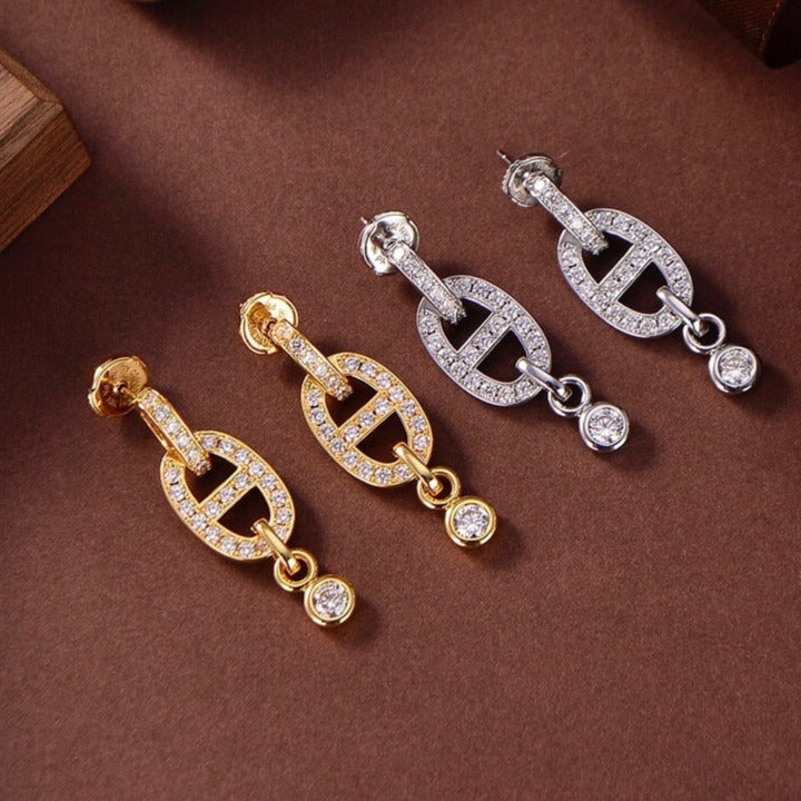 [Luna Brilliance]HM CHAINE DIAMOND EARRINGS