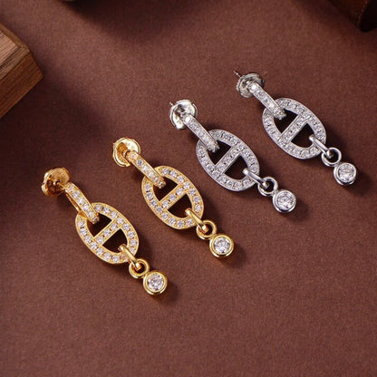 [Luna Brilliance]HM CHAINE DIAMOND EARRINGS
