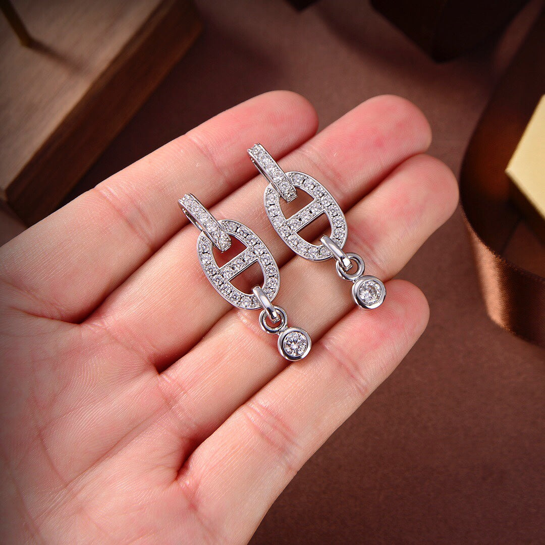 [Luna Brilliance]HM CHAINE DIAMOND EARRINGS