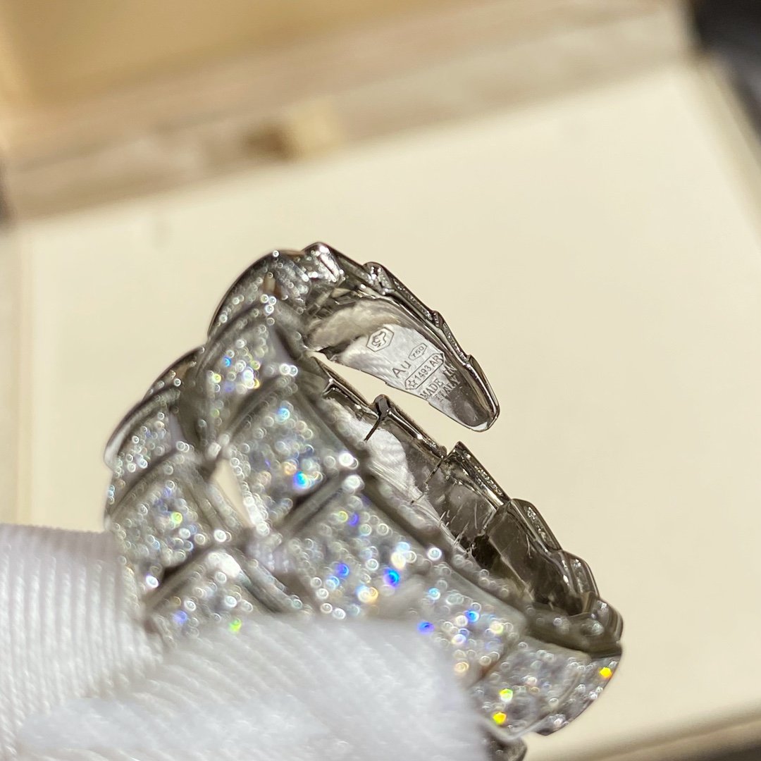 [Luna Brilliance]SERPENTI DOUBLE RING SILVER DIAMOND PAVED