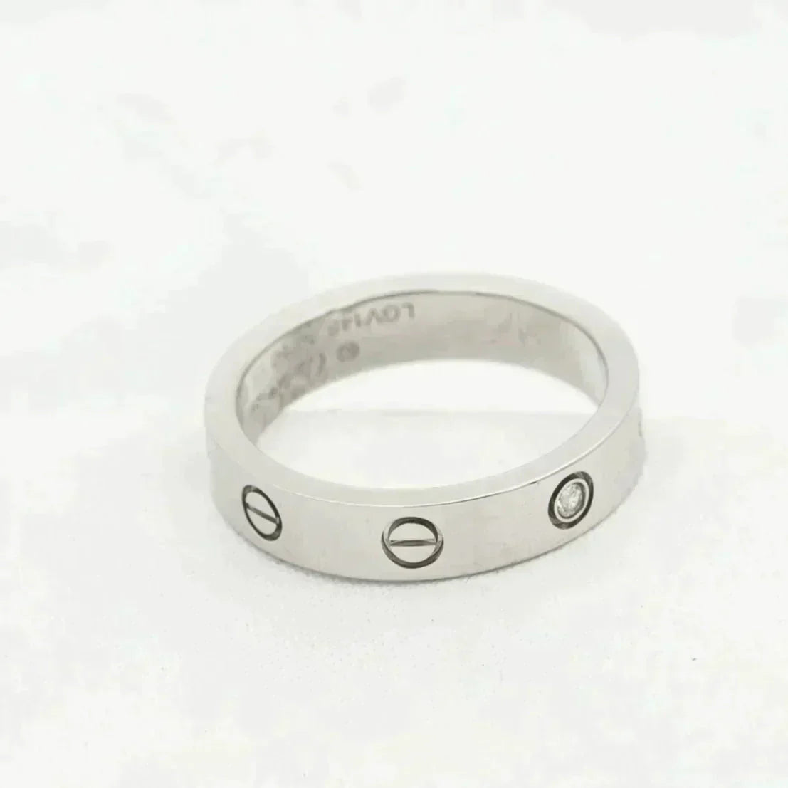[Luna Brilliance]LOVE RING 4MM 1 DIAMOND SILVER