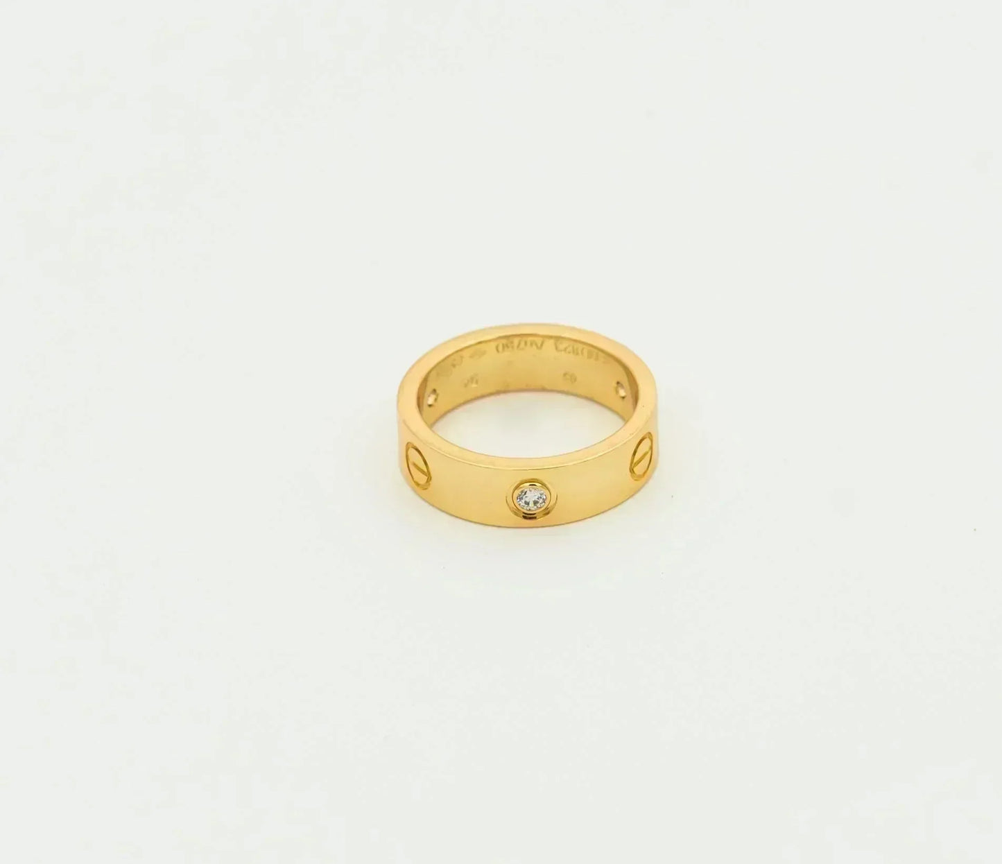 [Luna Brilliance]LOVE RING 5.5MM 3 DIAMONDS GOLD