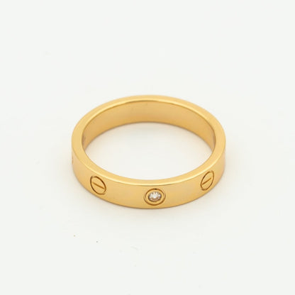 [Luna Brilliance]LOVE RING 4MM 1 DIAMOND PINK GOLD