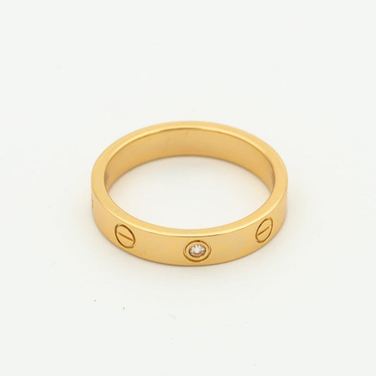 [Luna Brilliance]LOVE RING 4MM 1 DIAMOND PINK GOLD