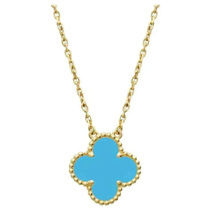 [Luna Brilliance]CLOVER 15MM VINTAGE TURQUOISE NECKLACE