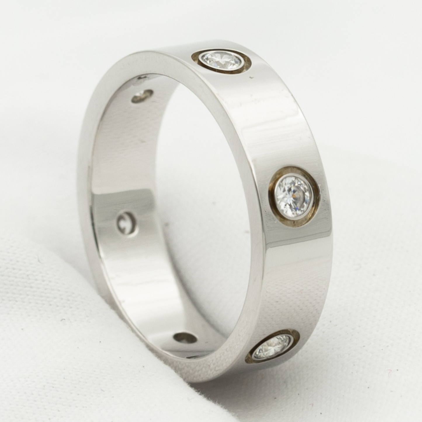 [Luna Brilliance]LOVE RING 5.5MM 6 DIAMONDS SILVER