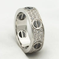 [Luna Brilliance]LOVE RING 5.5MM DIAMONDS PAVED CERAMIC