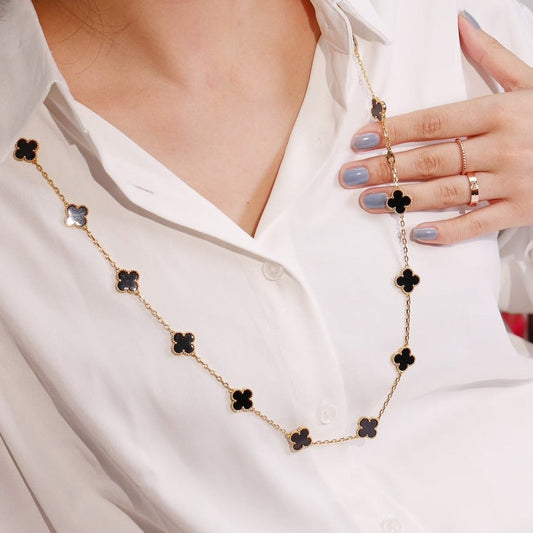 [Luna Brilliance]CLOVER 20 MOTIFS ONYX ROSE GOLD