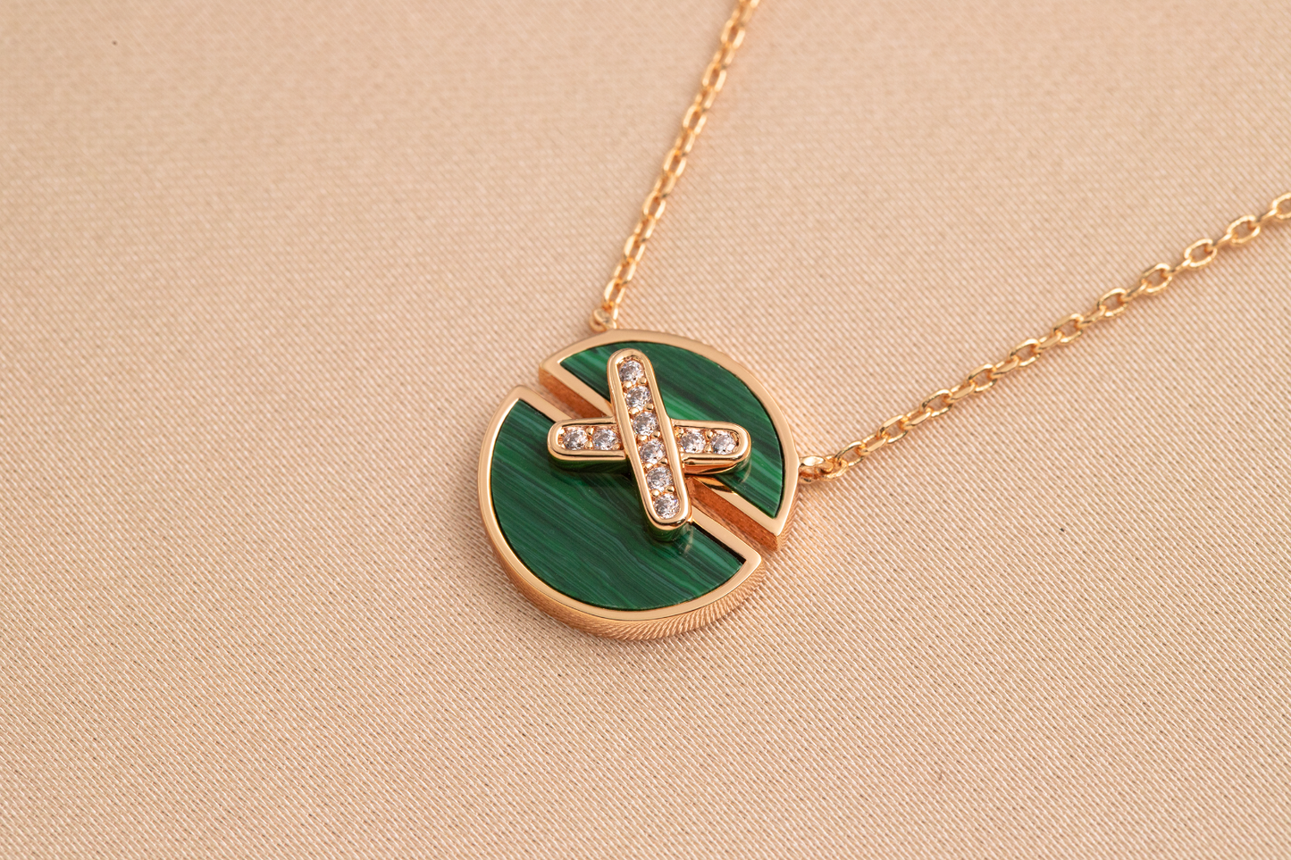 [Luna Brilliance]JEUX DE PINK GOLD DIAMOND NECKLACE