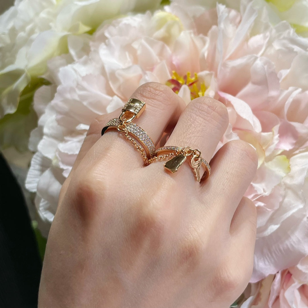 [Luna Brilliance]HM KELLY CLOCHETTE DOUBLE RING IN  WITH DIAMONDS